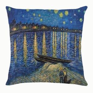 Van Gogh Throw Pillow Cushion Cover 100% Polyester - PILLOW INSERT NOT INCLUDED